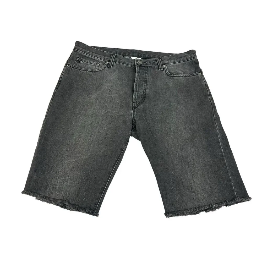 J.Lindeberg Mens Black Simon Cut Off Shorts Size 33